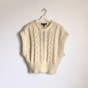 NWT Vero Moda Melanie Cream / Off White Neutral Cable Knit Sweater Vest Size XL